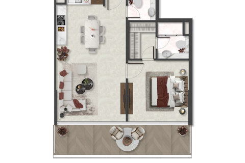 Apartman u Al Marjan Island, Ras Al Khaimah, UAE 1 spavaća soba, 68 m2 Br. 689996 - fotografija 5