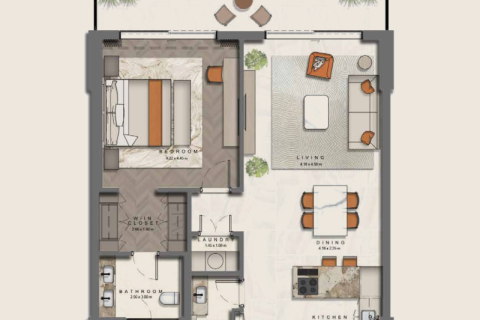 Apartman na Saadiyat Island, Abu Dhabi, UAE 1 spavaća soba, 96 m2 Br. 689991 - fotografija 5