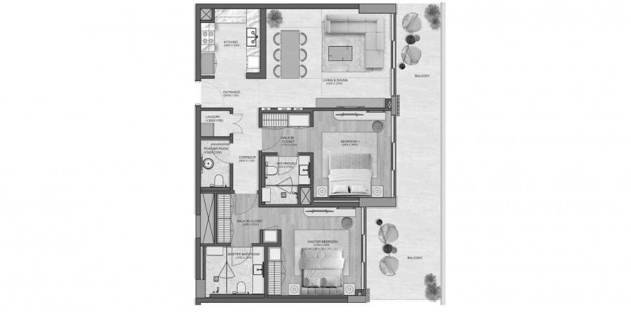Apartment in Flora Isle in Deira, Dubai, UAE 2 bedrooms, 114.46 sq.m. № 564816