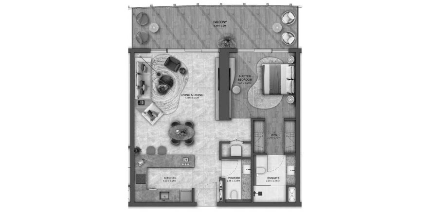 דירה ב Maritime City, Dubai, איחוד האמירויות 1 חדר שינה, 74 מ"ר מספר 680470