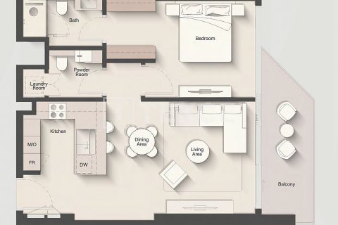 Apartament në Jumeirah Islands, Dubai, Emiratet e Bashkuara Arabe 1 dhomë gjumi, 76 m2. № 614108 - Foto 15