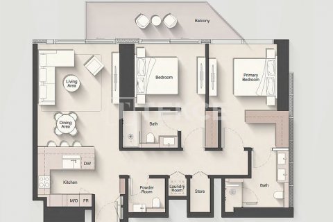 Apartament në Jumeirah Islands, Dubai, Emiratet e Bashkuara Arabe 2 dhoma gjumi, 114 m2. № 614109 - Foto 16