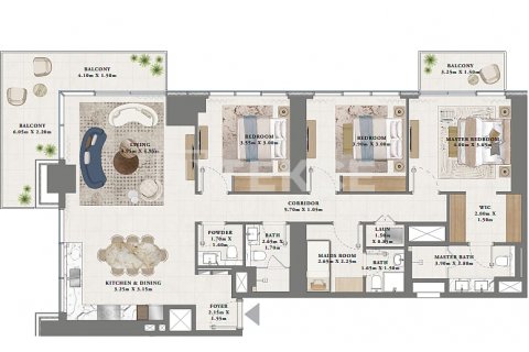 Byt v Dubai, SAE 2 ložnice, 115 m² Č.: 614112 - fotografie 14
