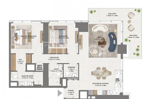 Byt v Dubai, SAE 2 ložnice, 115 m² Č.: 614112 - fotografie 13
