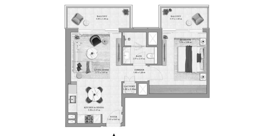 Apartmen di Greencrest di Dubai Hills Estate, UAE 1 bilik tidur, 72 meter persegi № 687018