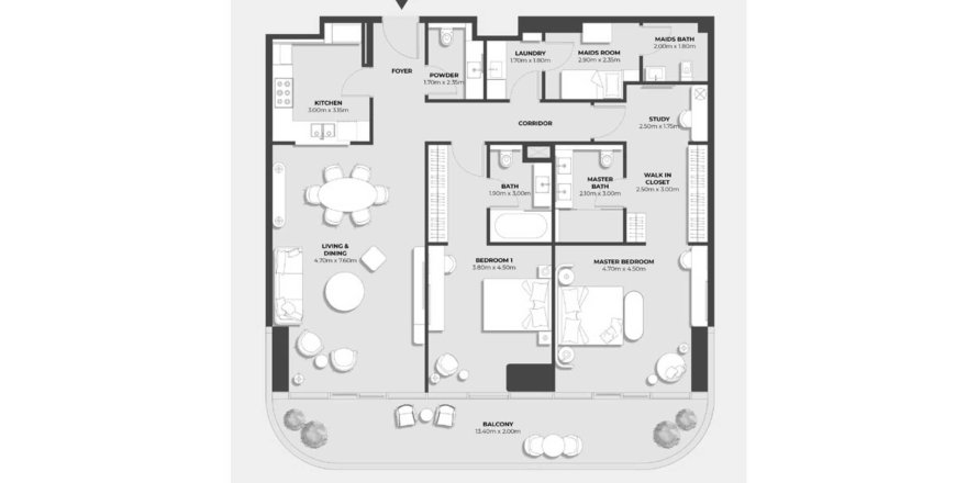 Lakás a Nine Collective lakóparkban itt: Al Wasl, Dubai, EAE, 2 hálószoba, 181 m², azonosító: 697247