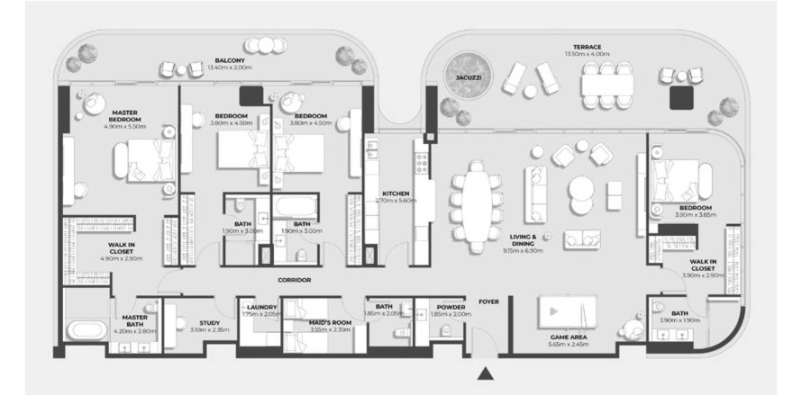 Al Wasl, Dubai, संयुक्त अरब अमीरात में अपार्टमेंट, 4 बेडरूम, 378 वर्ग मीटर, संख्या 697250
