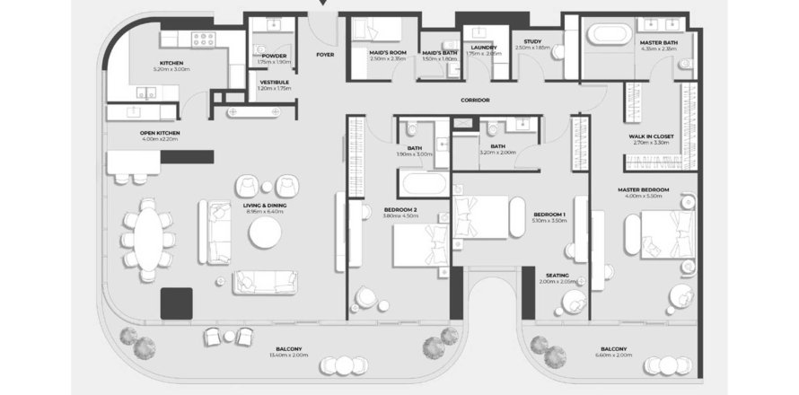 Appartement à Al Wasl, Dubai, EAU: 3 chambres, 287 m2 № 697248