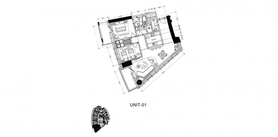 Huoneisto TOWERS BY PARAMOUNT Business Bay, Dubai, Arabiemiraatit 2 makuuhuonetta, 129.54 m2 № 282414