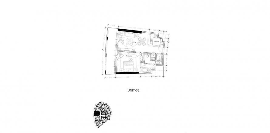 Huoneisto TOWERS BY PARAMOUNT Business Bay, Dubai, Arabiemiraatit 1 makuuhuone, 86.3 m2 № 282390