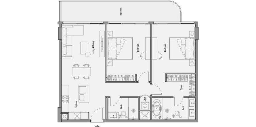 Apartman u 113 Residences by Iman u Al Sufouh, Dubai, UAE 96 m2, 2 spavaćih soba Br. 718236