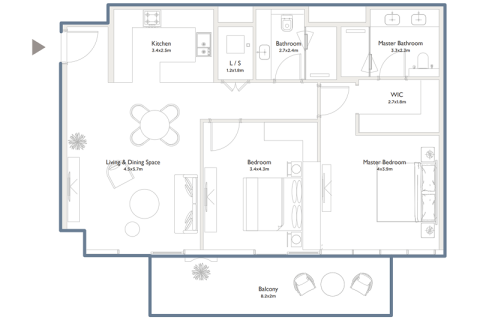 Lakás itt: Jumeirah Islands, Dubai, EAE, 1 hálószoba, 77 m², azonosító: 690009 - fénykép 12