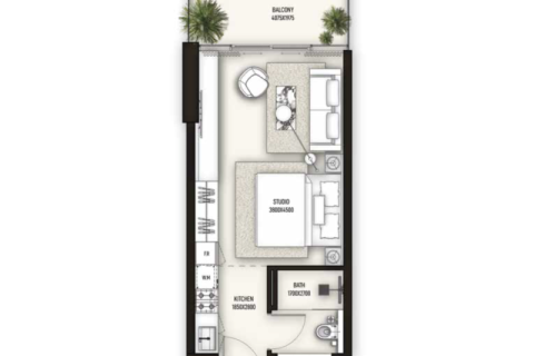 Διαμέρισμα σε Jumeirah Village Triangle, Dubai, ΗΑΕ 1 δωμάτιο, 41 τ.μ. Αρ. 690007 - φωτογραφία 4