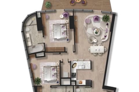 Apartman u Al Marjan Island, Ras Al Khaimah, UAE 1 soba, 46 m2 Br. 690004 - fotografija 12