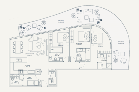 Huoneisto Al Reem Island, Abu Dhabi, Arabiemiraatit 1 makuuhuone, 81 m2 № 690006 - kuva 7