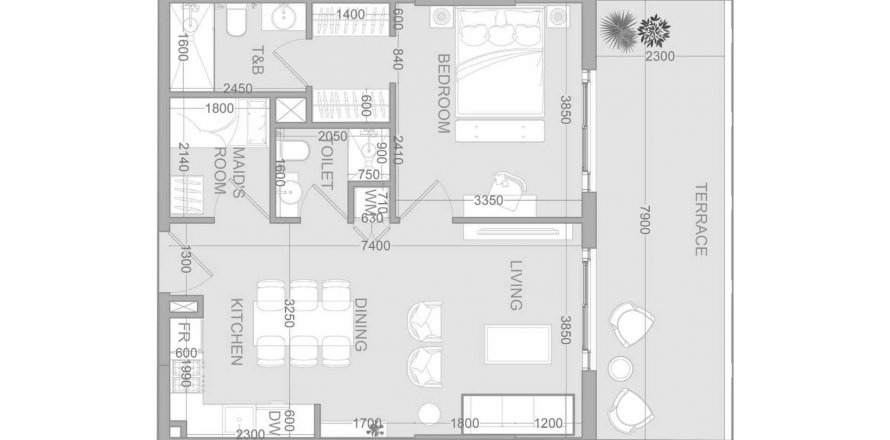 Byt v TETR1S Tower v Jumeirah Village Circle, Dubai, SAE 1 ložnice, 82.17 m² Č.: 570458