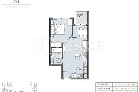 Dzīvoklis Yas Island, Abu Dhabijā, AAE 1 istaba, 41 m2 Nr. 670159 - attēls 8