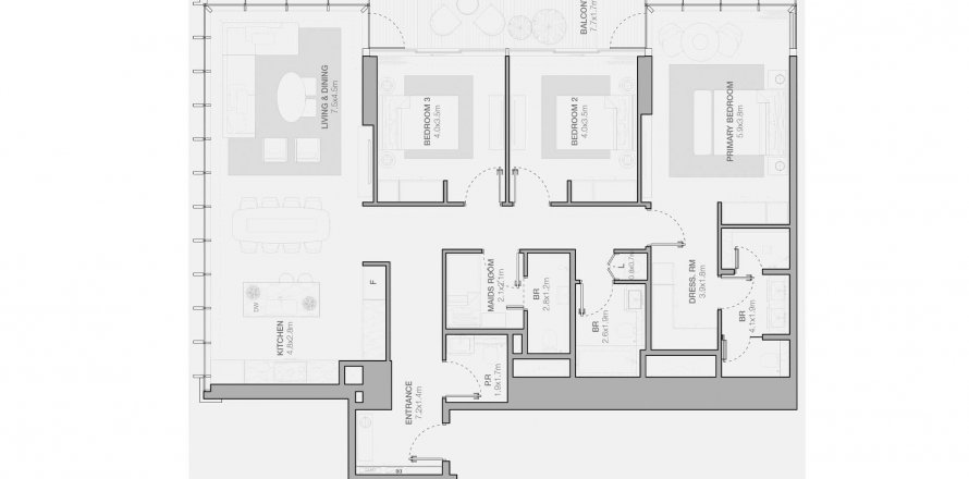 Apartment in Jumeirah Residences Emirates Towers in DIFC, Dubai, UAE 3 bedrooms, 178.93 sq.m. № 603759