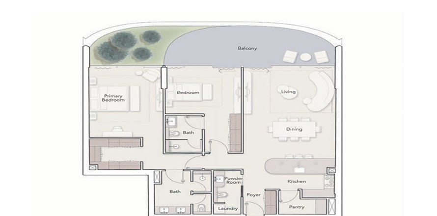 Apartament w Palm Jumeirah, Dubai, ZEA 2 sypialnie, 165.832 mkw. nr 655608