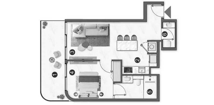 Byt v Voxa Pantheon v Jumeirah Village Triangle, Dubai, SAE 1 ložnice, 62.53 m² Č.: 713311