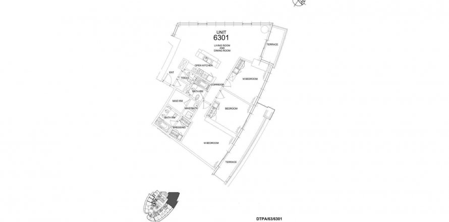 阿联酋 Dubai Business Bay 公寓 3 卧, 187.11 平方米 , 编号 574464