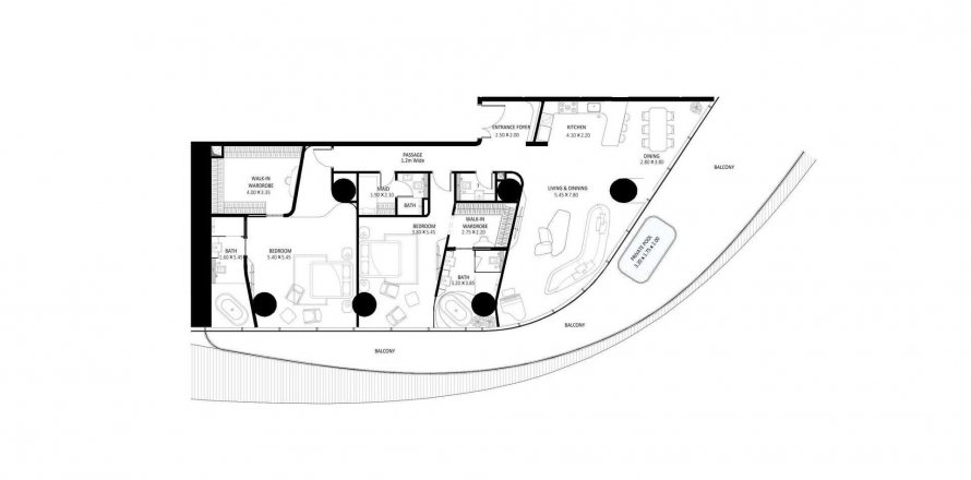Apartemen di BUGATTI RESIDENCES BY BINGHATTI di Business Bay, Dubai, UEA 2 kamar tidur, 311.63 m2 nomor 292896
