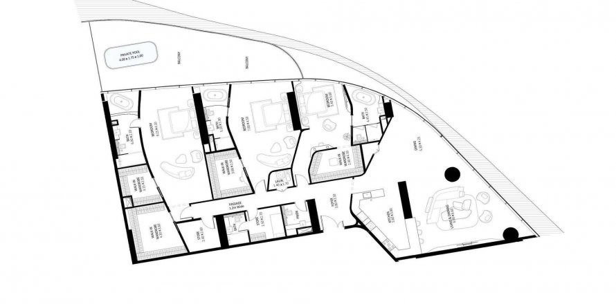 Apartment in BUGATTI RESIDENCES BY BINGHATTI in Business Bay, Dubai, UAE 3 bedrooms, 413.6 sq.m. № 292903