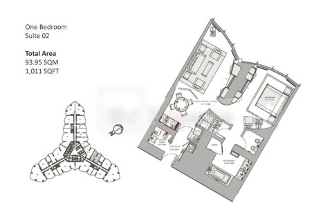 Üürile anda korter asukohaga Downtown Dubai (Downtown Burj Dubai), AÜE: 1 magamistoaga, 93.9 m² Nr 710190 - pilt 14