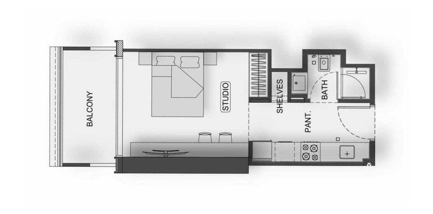 Пәтер Binghatti Hillside, Аль-Барша, Дубай, БАӘ-да 1 бөлме, 33 м² № 691698