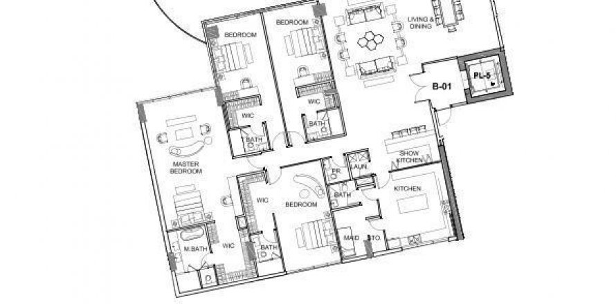 Wohnung CAVALLI COUTURE in Dubai, VAE: 4 Schlafzimmer, 540.64 m2 Nr. 239618