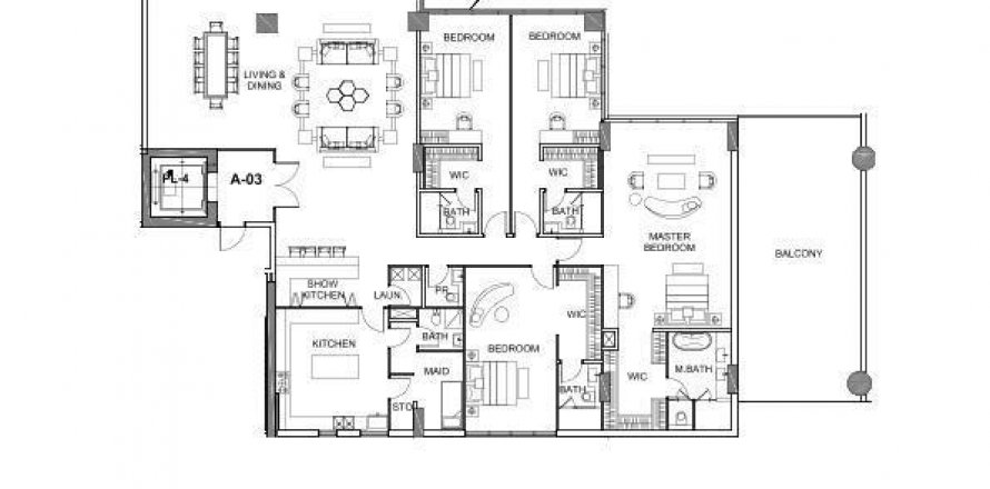 Apartment in CAVALLI COUTURE in Dubai, UAE 4 bedrooms, 582.61 sq.m. № 294979