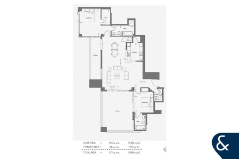 Lägenhet till försäljning i Dubai Marina, Dubai, UAE 2 sovrum, 176 kvm Nr. 667285 - fotografi 28