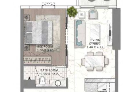 Apartament në Dubai, Emiratet e Bashkuara Arabe 1 dhomë gjumi, 59.7 m2. № 764061 - Foto 12