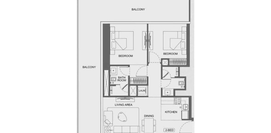 Apartament në Binghatti Titania në Majan, Dubai, Emiratet e Bashkuara Arabe 2 dhoma gjumi, 111 m2. № 680491