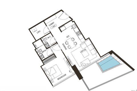 Byt v Jumeirah Village Circle, Dubai, SAE 1 ložnice, 74 m² Č.: 714655 - fotografie 10
