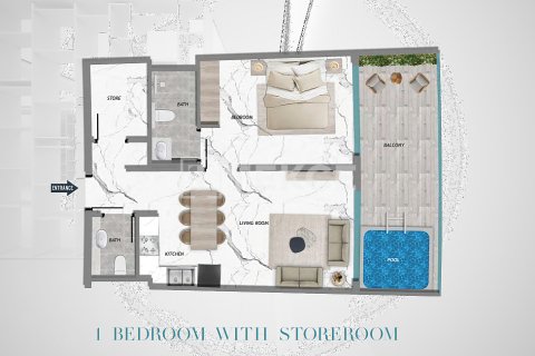 Huoneisto Majan, Dubai, Arabiemiraatit 1 huone, 41 m2 № 730878 - kuva 16