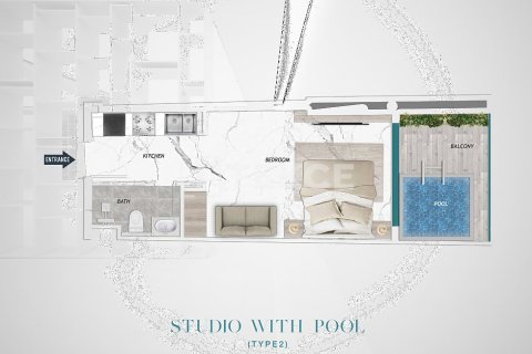 Huoneisto Majan, Dubai, Arabiemiraatit 1 huone, 41 m2 № 730878 - kuva 15