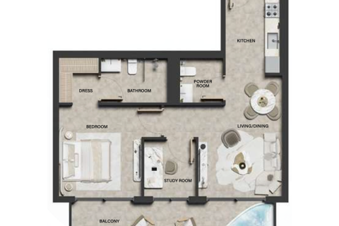 Appartement te koop in Dubai Land, Dubai, VAE 1 kamer, 43 vr.m., nr 732438 - foto 7