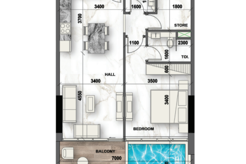 Dzīvoklis Dubai Landjā, AAE 1 istaba, 38 m2 Nr. 732435 - attēls 7