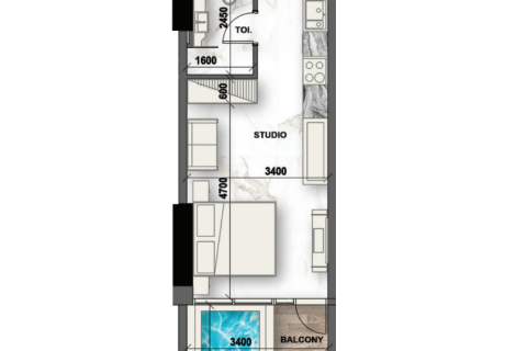 Dzīvoklis Dubai Landjā, AAE 1 istaba, 38 m2 Nr. 732435 - attēls 6
