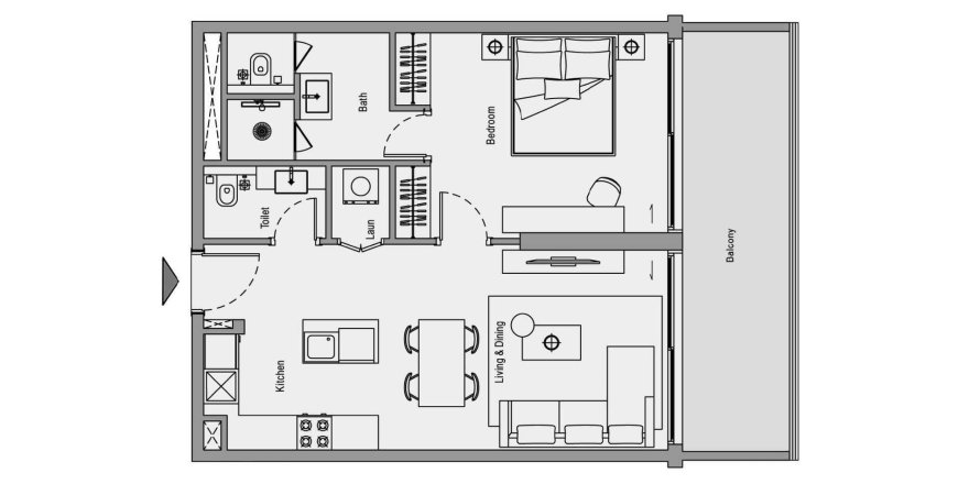 Apartament w Jumeirah Village Circle, Dubai, ZEA 1 sypialnia, 74.6 mkw. nr 711853