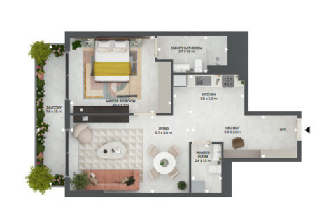 Dzīvoklis Dubai Landjā, AAE 1 istaba, 51 m2 Nr. 732422 - attēls 4