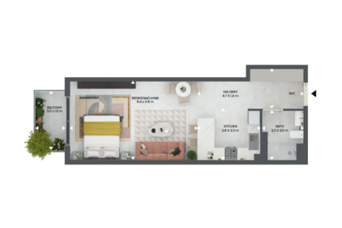 Dzīvoklis Dubai Landjā, AAE 1 istaba, 51 m2 Nr. 732422 - attēls 3