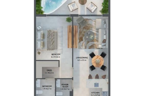 Пәтер Dubai Land, Дубай, БАӘ-да 1 бөлме, 43 м² № 732425 - фото 6