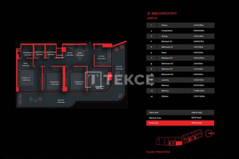 Apartman u Al Marjan Island, Ras Al Khaimah, UAE 1 spavaća soba, 69 m2 Br. 693297 - fotografija 20