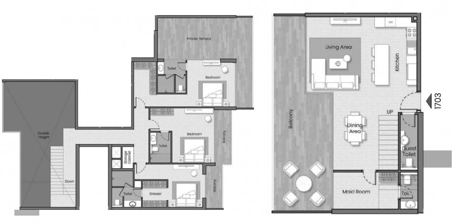 Byt v Havelock Heights v Jumeirah Village Circle, Dubai, SAE 3 ložnice, 268.23 m² Č.: 539374