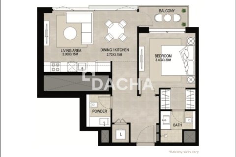 Apartmán v Town Square, Dubai, SAE 1 spálňa, 64 m2 č. 723121 - Fotografia 13
