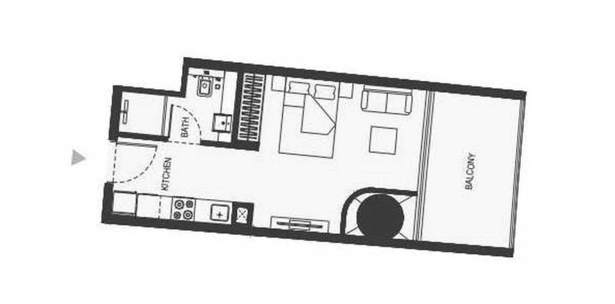 Byt v BINGHATTI HILLS v Al Barsha, Dubai, SAE 1 pokoj, 44.31 m² Č.: 451143