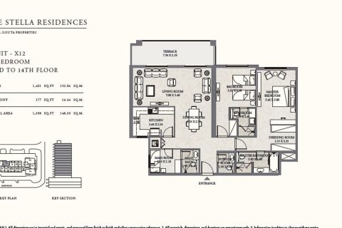 Huoneisto Al Furjan, Dubai, Arabiemiraatit 2 makuuhuonetta, 148.5 m2 № 646939 - kuva 9
