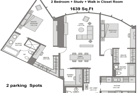 Apartment til leje i Burj Khalifa, Dubai, UAE 2 soveværelser, 152.26801700 kvm № 720771 - foto 18